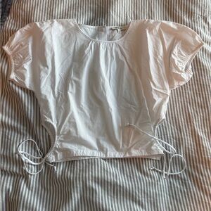 Madewell White Drawstring Blouse